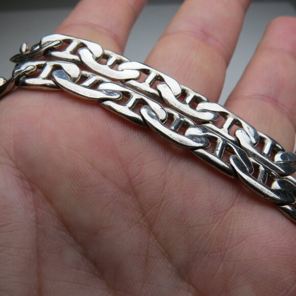 *925 Sterling Silver Links Men's Necklace 85gr/24" - Picture 2 of 5
